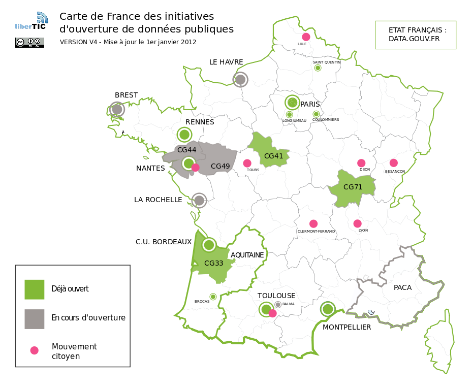 LiberTIC - Carte de France de l’Open Data, V4